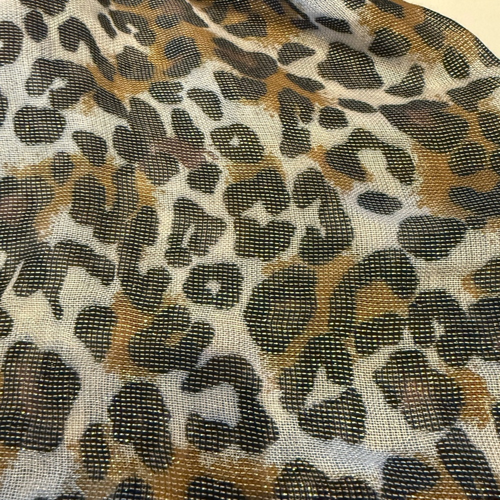 Metallic Leopard Print Infinity Scarf - Picture 4 of 4